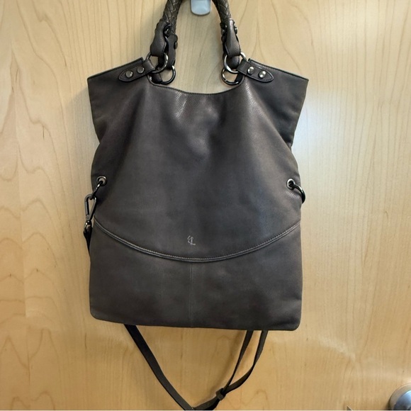 Elliott Lucca Gray Leather Tote Bag - Picture 4 of 10